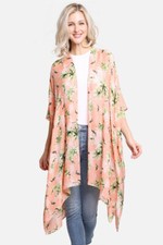 Anthropologie Style Floral and Leave Lightweight Kimono Shawl Cover up Cardigan
