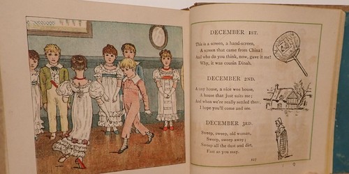 1880 KATE GREENAWAY'S VICTORIAN ERA BIRTHDAY BOOK FOR CHILDREN W/COLORED PLATES - Picture 7 of 11