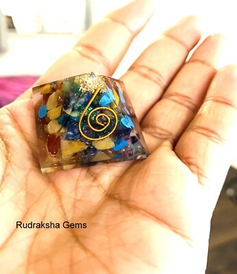 REIKI ENERGIE GELADEN 7 CHAKRA GEMISCHTER STEIN ORGON PYRAMIDE STROM ENERGIE GENERATOR