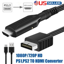 For Sony PS1 PS2 to HDMI Adapter Game Console Video Converter Cable Plug  Play