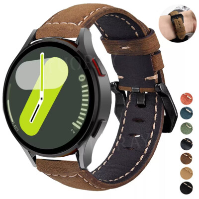 Leder Armband Für Samsung Galaxy Watch 7 FE 6 5 Pro 4 Classic 43/45/46/44/40mm