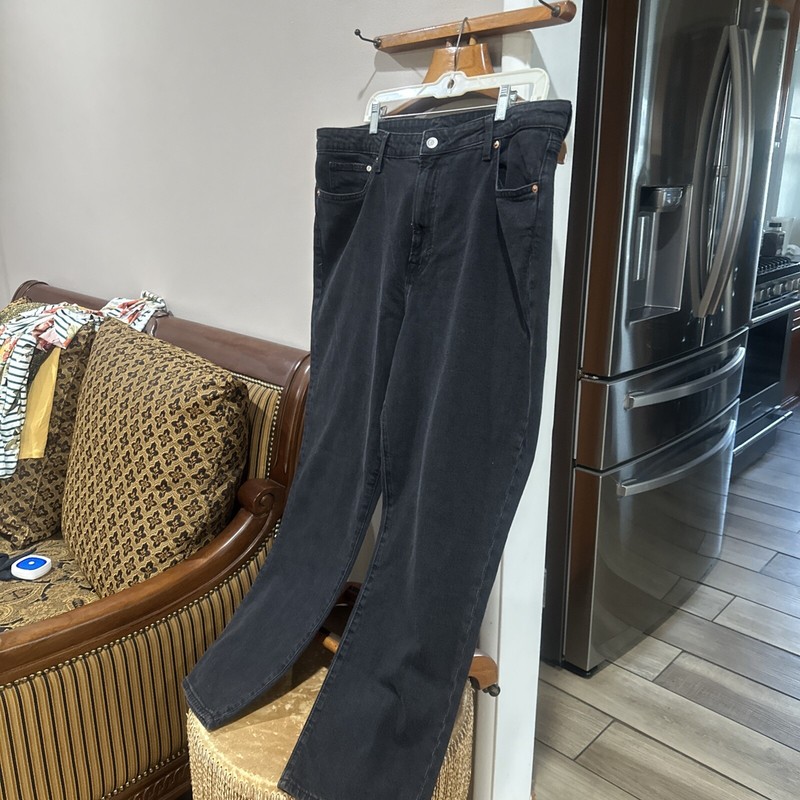 H&M Vintage High Waist Mom Jeans Black Sz 18