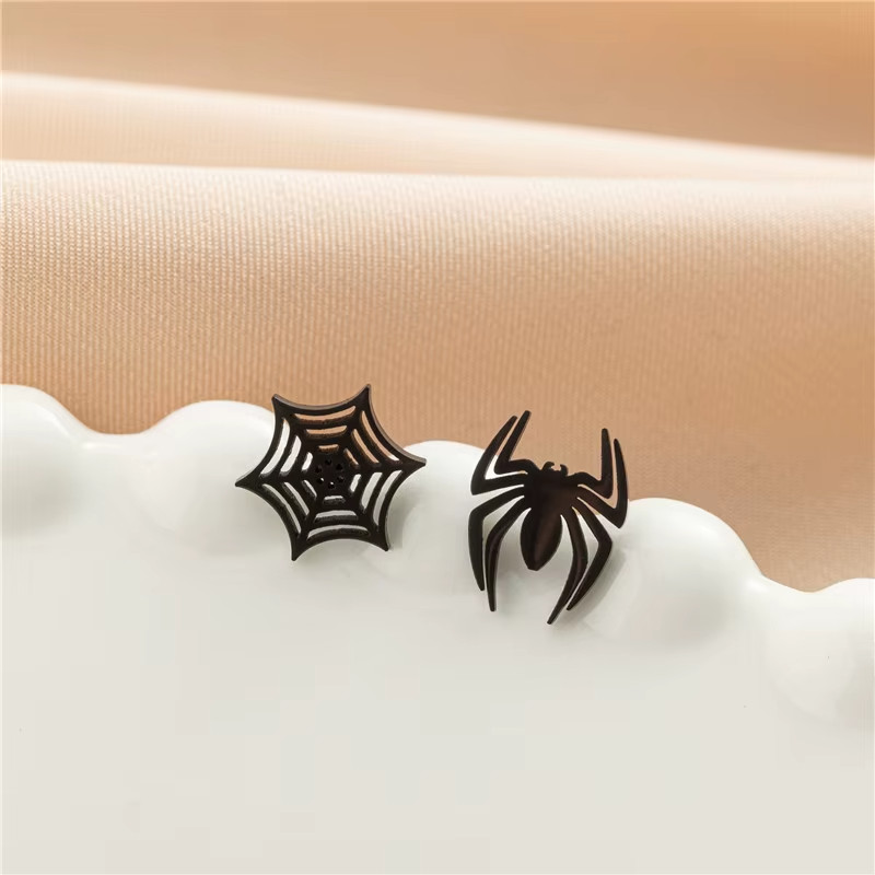 Ohrringe Spinne Netz Edelstahl Ohrstecker Ohrschmuck Modeschmuck Geschenk