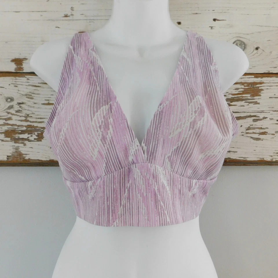 Bralette Auden sin forro, suéter a rayas lavanda XL para mujer usado en excelente estado Foto 2 de 4