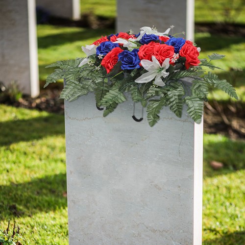 Artificial Flowers for Headstone Outdoor Grave Decorations Cemetery Flowers