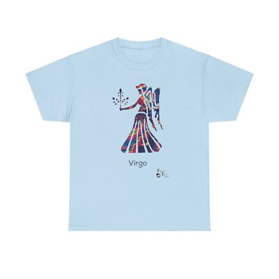 Vibrant Psychedelic Virgo Horoscope Zodiac Symbol for White T-Shirt Design