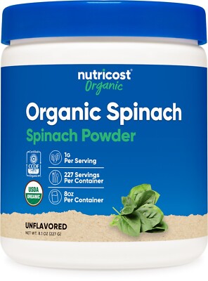 Nutricost Organic Spinach Powder 8oz - Vegetarian, Certified USDA Organic
