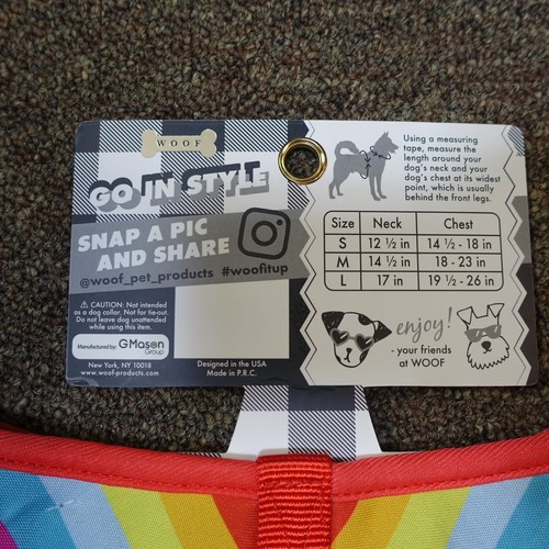 Size Large Rainbow Pet Dog Harness by Woof - Picture 4 of 10