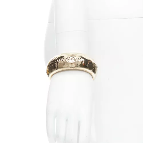 CHANEL 07P Vintage L'elegance C''est La Ligne script metal bangle bracelet