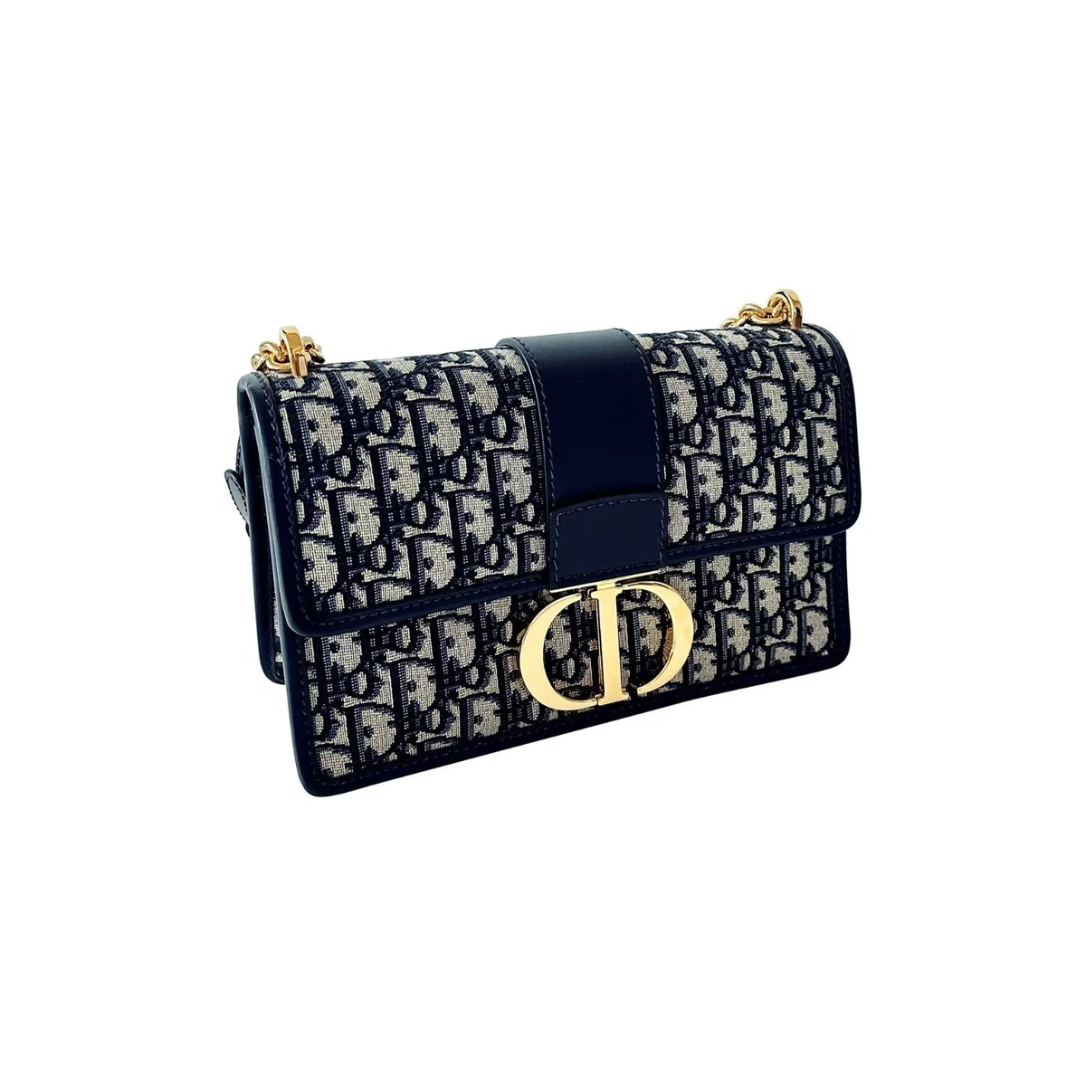 CHRISTIAN DIOR Grained Calfskin 30 Montaigne East West Chain Flap