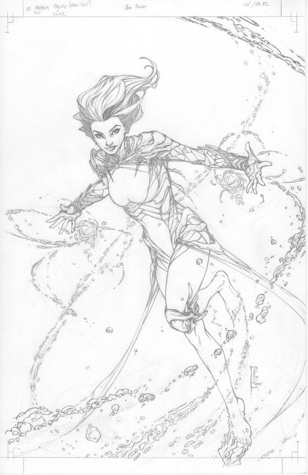 Alex KONAT Original Art FATHOM THE CORE Kickstarter Cover Aspen Comics Comic Art