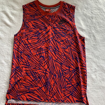 new with taga! Women s small Nike muscle tank top red&blue print