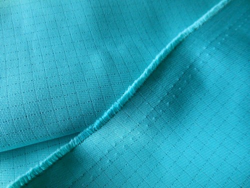 1.9 Yds Vtg 50's Turquoise & Dark Gray Rayon Wool Blend? Dress Fabric 70"x 39" - Picture 3 of 4