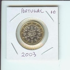 2003 1€  1-€  PORTUGAL 1 Euro Bimetallic coin.