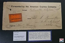 L/S US 1861 American Express Company AMEX-L330 Label on Money Pkg Cover Lot AM1