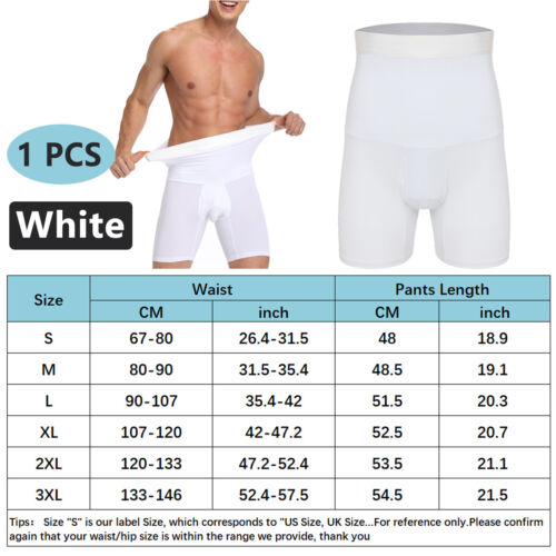 2x Men Compression High Waist Boxer Shorts Tummy Slim Body Shaper Girdle Panties - Picture 16 of 23