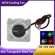 4010 Cooling Fan Mini Transparent Silent Fans Brushless LED Light DC 5V 12V 24V