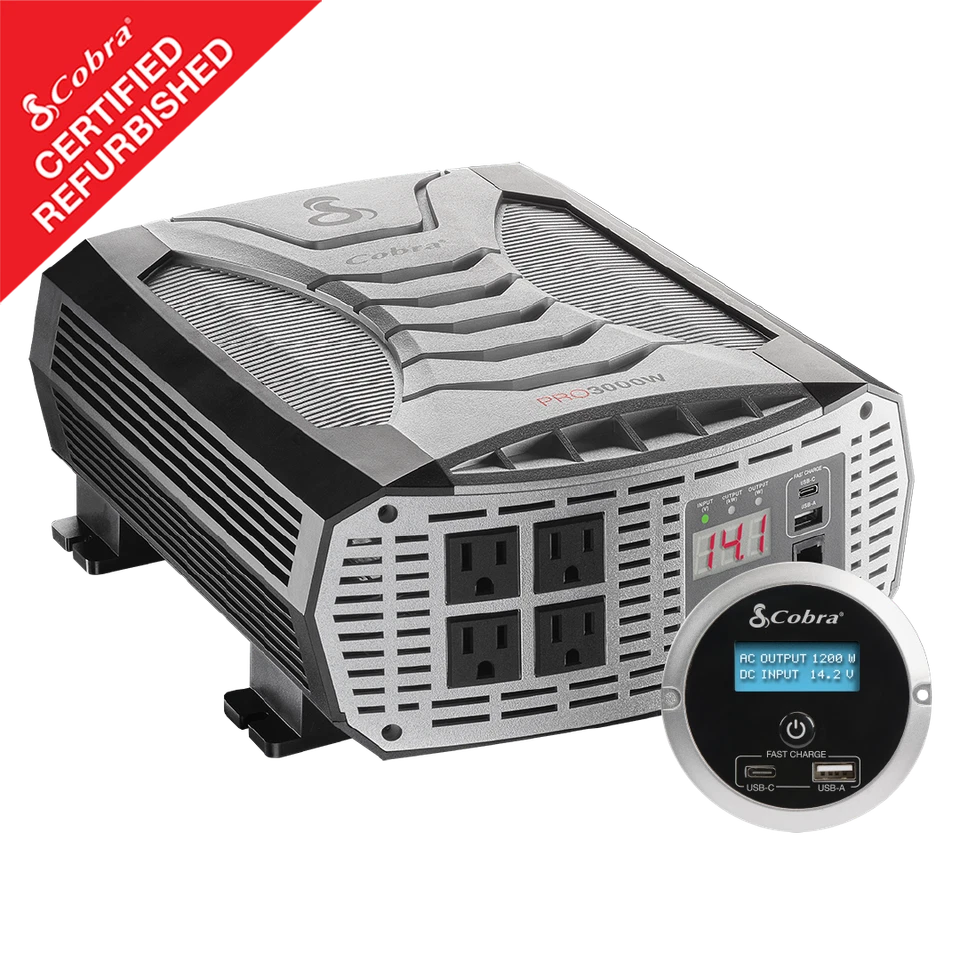 Cobra PRO 3000W Certified Refurbished 3000 Watts 6000 Peak Power Inverter AC/DC