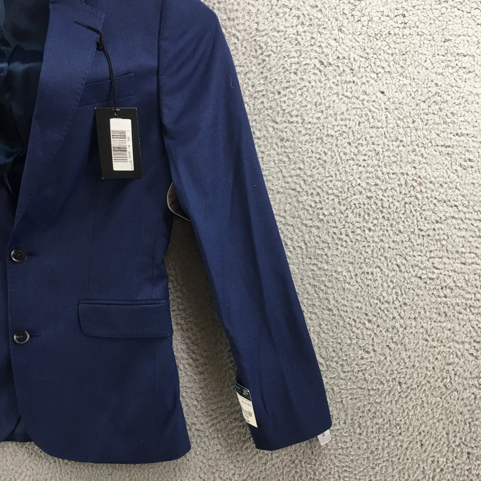 J.Ferrar Traje Chaqueta Para Hombres 36 Corto Azul Brillante Súper Delgado Sencillo Pecho NUEVO Foto 4 de 4