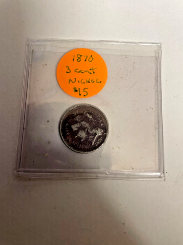 1865 and 1870 Three Cent Nickel Piece 3C Ungraded civil war era - Picture 6 of 8