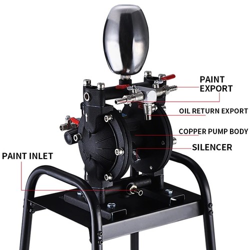 Pneumatic Diaphragm Pump Vapor Oil Pump Pumping Oil Pumping Glue A-10 Black - Picture 5 of 22