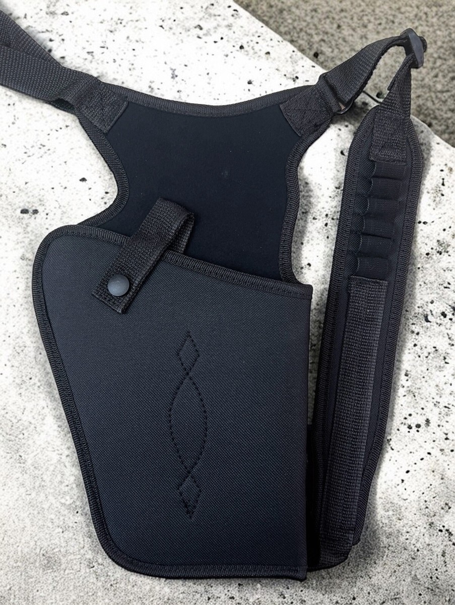 Right Hand Chest Holster For 6 Large Revolvers With Scope – Cebeci Nylon Cordura With Ammo Loops