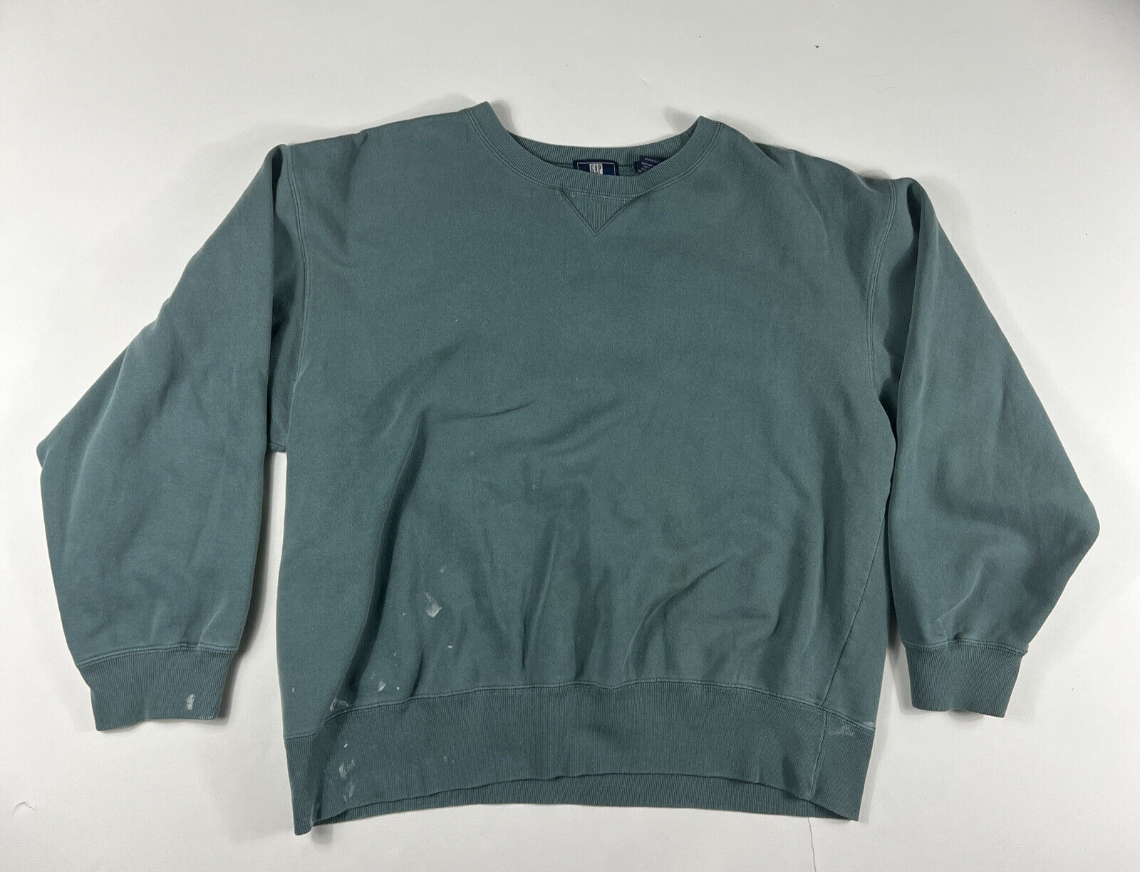 Vintage Blank Green Crewneck Sweatshirt L Gap Ath… - image 1