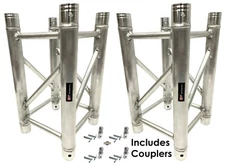 2PCS 1.64FT Aluminum DJ Light Stands Stage Truss Segment Fit F34 290mm.x290mm