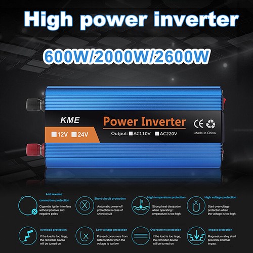 Convertitore di tensione 600W/2000W/2600W inverter DC 12V/24V a AC 220V inverter - Foto 3 di 14