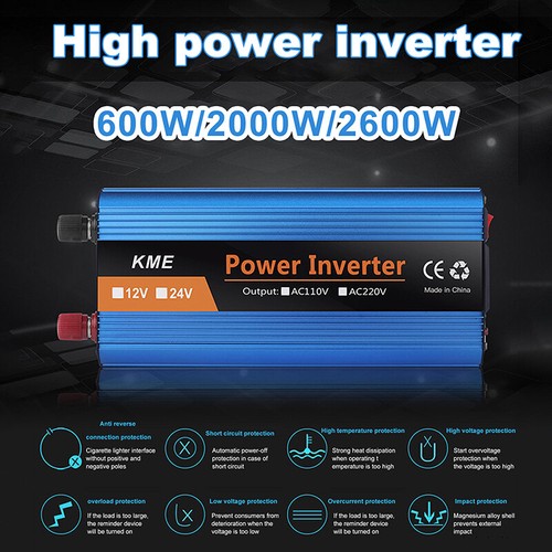 600W 2000W 2600W Solar Power Inverter Car Caravan DC 12V to AC 220V Converter - Picture 1 of 14