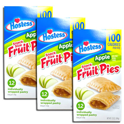 Hostess Snack Size 100 Calorie Mini Fruit Pies | 12 Count Box | Apple | Pack of