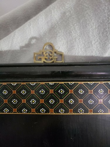 VINTAGE ASIAN LACQUER CHINOISERIE CARVED STONE GEISHA WALL ART SHELL GORGEOUS!!! - Picture 9 of 12