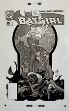 Production Art BATGIRL #15 cover, DAMION SCOTT art, 11x17, Joker