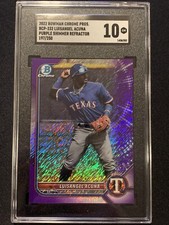 2022 Bowman Chrome Purple Shimmer Refractor #BCP-232 Luisangel Acuna /250 SGC 10
