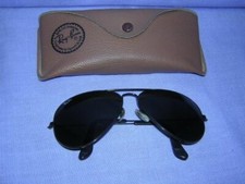 Vintage Ray Ban Aviator 62-14 Sunglasses With Case Black Frames