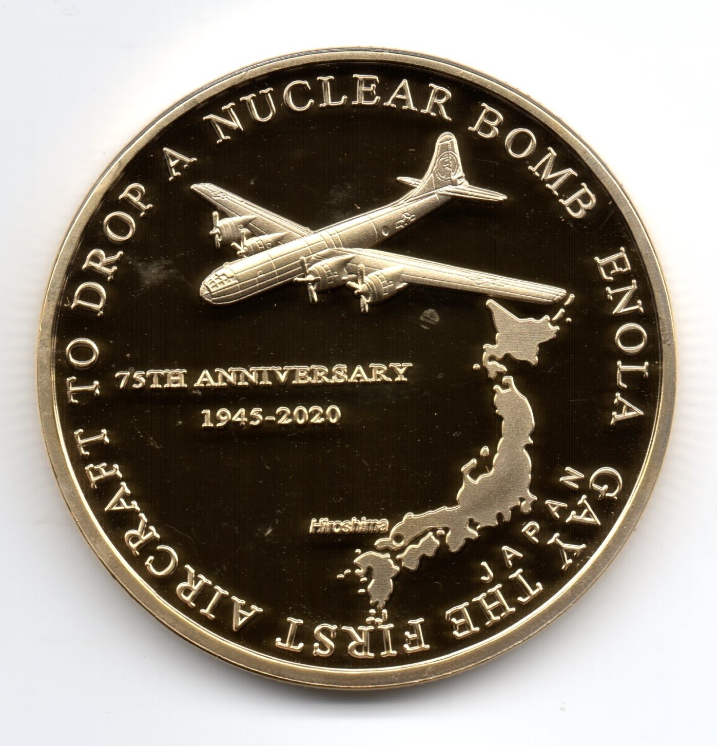 Enola Gay Gold Coin Bomber Hiroshima 1945 OMD Song Nagasaki WW2 Nuke Weapon War