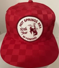 Red Checkered Vintage Patch K Products Hat Cap Wyoming