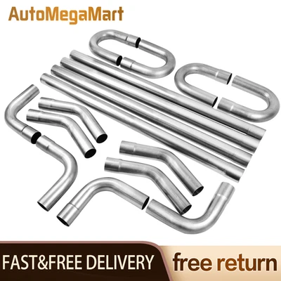 16PCS 2.5"OD DIY CUSTOM EXHAUST TUBING MANDREL BEND PIPE STRAIGHT & U-BEND KIT - Bild 1 von 4