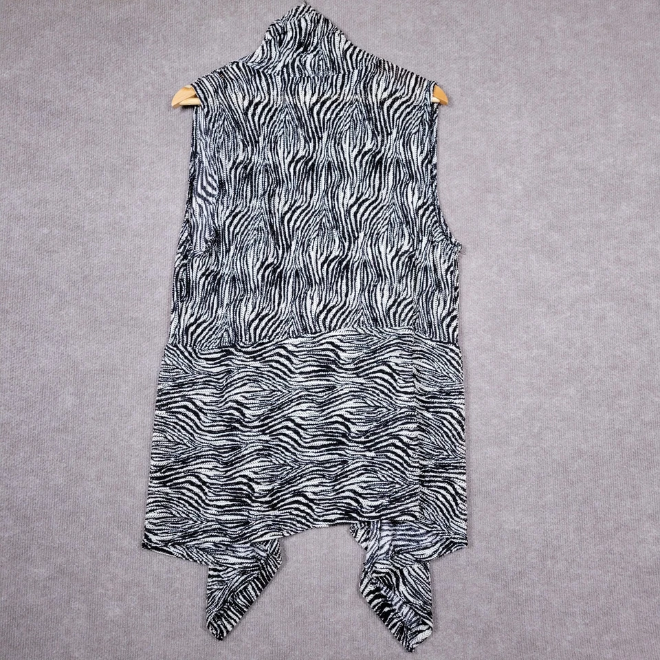 CHICO'S Vest Women's 2 (Large) Zebra Sleeveless Cardigan Lightweight Waterfall - Image 2 of 4