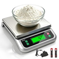 KüChenwaage Digital Silber LED Display Edelstahl Tara Funktion 40Kg KapazitäT
