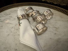 Vintage MAYELL Six Napkin Rings EP ON ZINC SILVER PLATED MADE IN ENGLAND