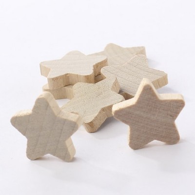 Bulk Package of 60 Unfinished Wood 1'' Craft Stars