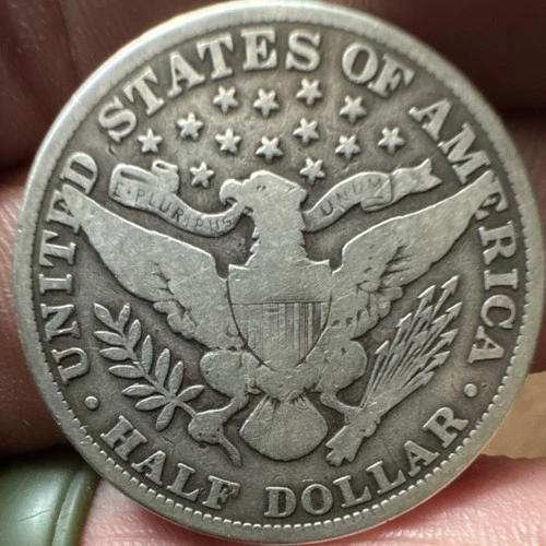 *1914 KEY DATE* Barber Half Dollar Silver Coin Circulated US 50C G-VG