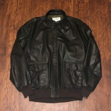 Vintage LL Bean Leather Bomber Jacket Mens XL...