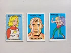 3 Comic Book Foldees Vintage 1966 Individual Cards Hawkman Metalman Saturn Girl