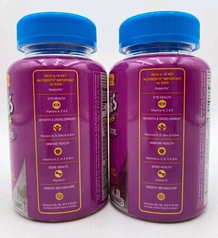 Gomitas multivitamínicas completas para niños Picapiedra, 70 unidades, 2 botellas 140 quilates Foto 4 de 4