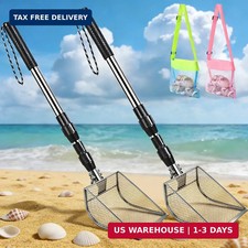 Upgraded 2Pcs Shark Tooth Sifter,Beach Sand Shovel Set,Effortless Angled Design