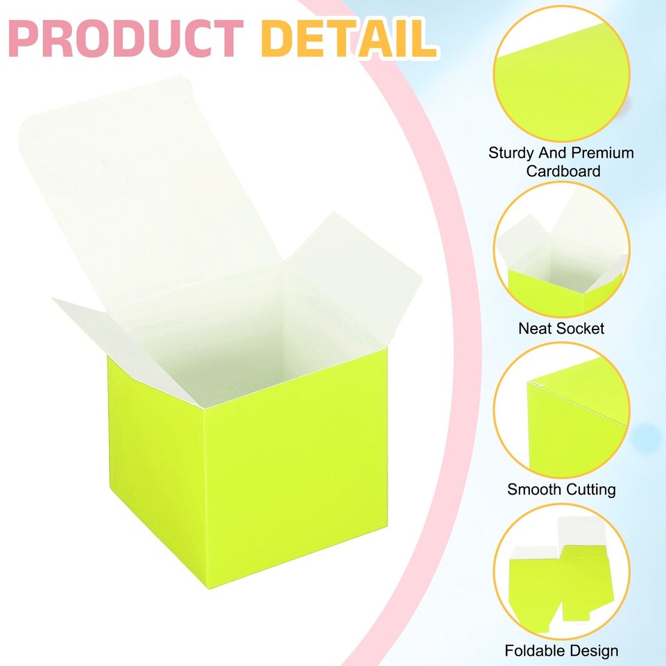 Gift Boxes with Lids, (4x4x4 Inch, Yellow) (36 Pcs), Cardstock Small ...