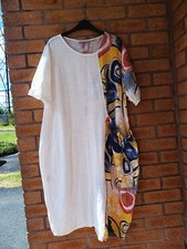 Sevenstyle Made In Italy Cotton Arty Balloon Lagenlook Side Pocket Dress 14 16