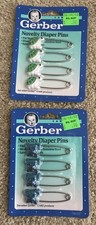 Gerber Novelty Cloth Diaper Pins - Turtles And Bears - NOS Vintage 8 Pins Total
